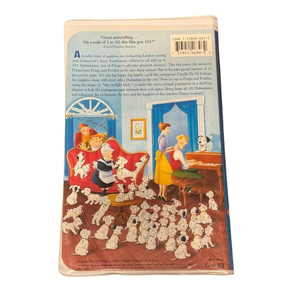 101 Dalmatians (VHS, 1992) Disney Clamshell‎